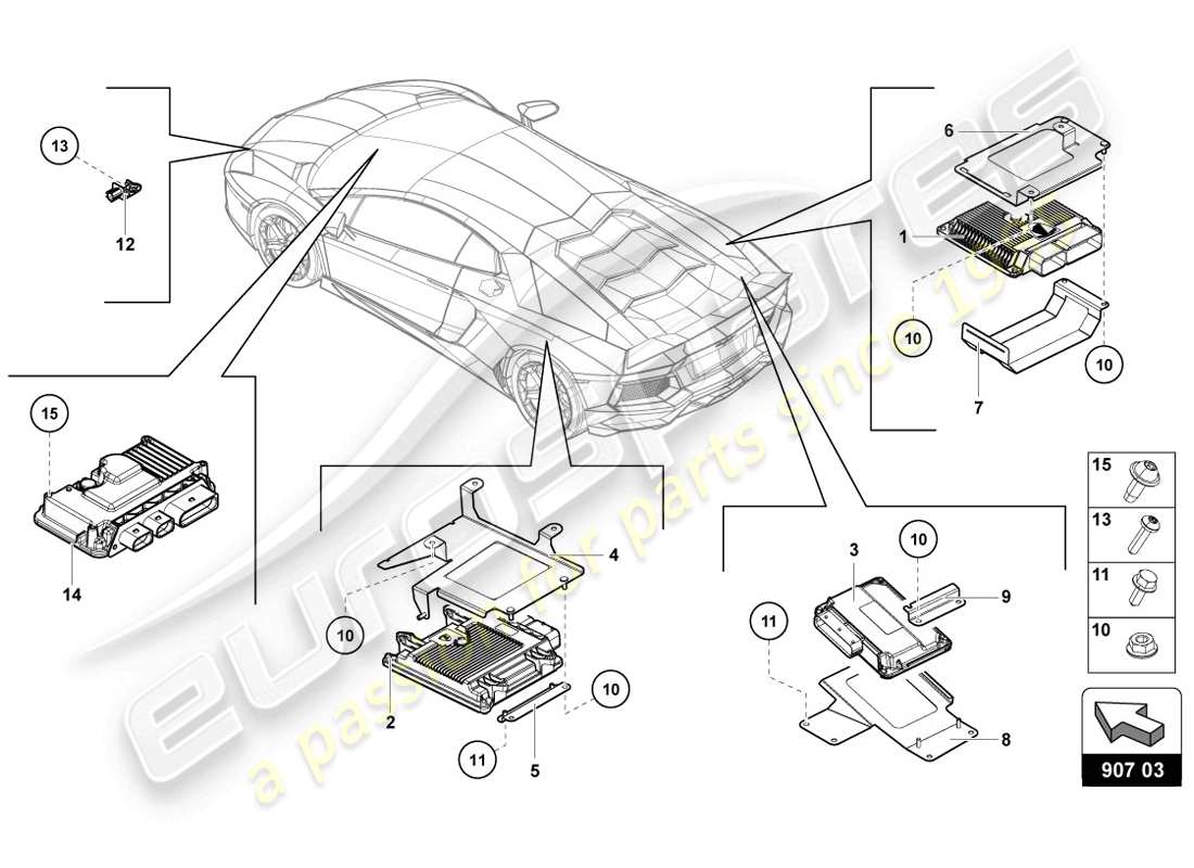 lamborghini lp720-4 coupe 50 (2014) elettriche diagramma delle parti