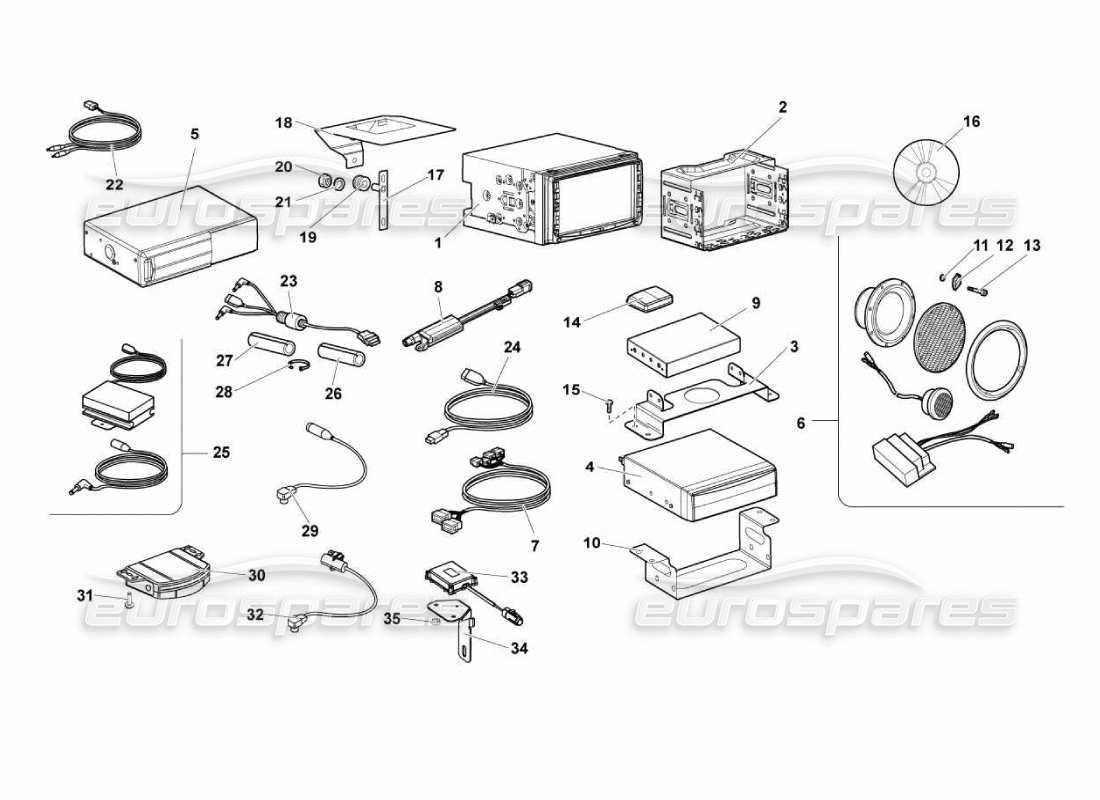 lamborghini murcielago lp670 impianto hi-fi diagramma delle parti