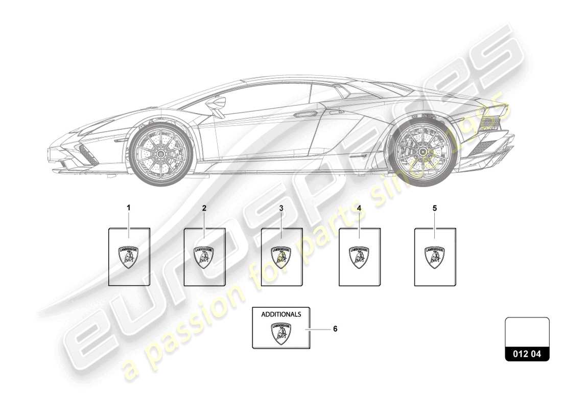 lamborghini lp740-4 s coupe (2020) 1 imposta la documentazione del veicolo diagramma delle parti