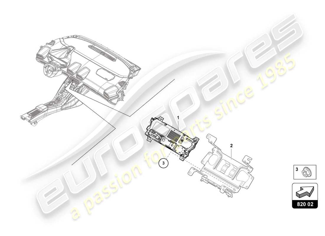 lamborghini evo spyder (2020) centralina per riscaldamento diagramma delle parti