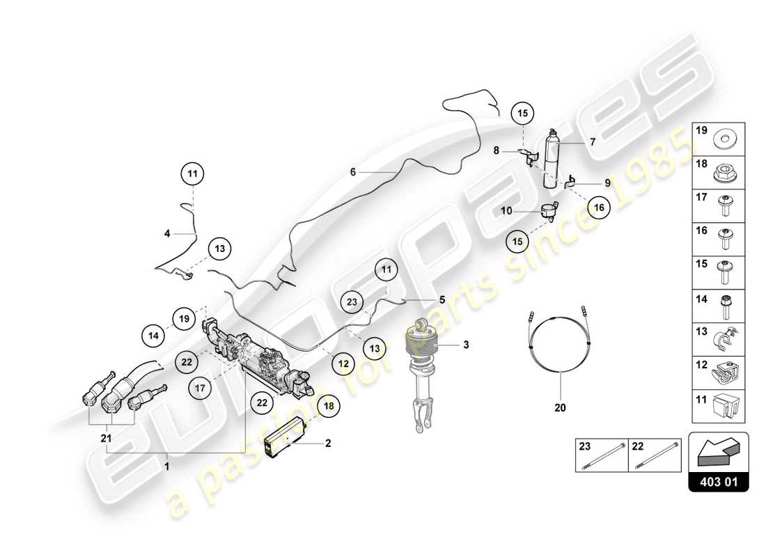 lamborghini lp610-4 coupe (2019) dispositivo di sollevamento schema delle parti