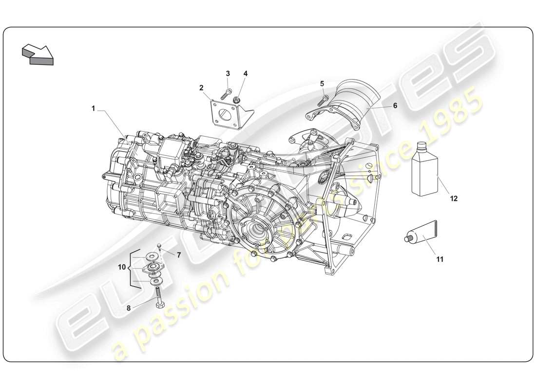 lamborghini super trofeo (2009-2014) diagramma delle parti dell'assieme