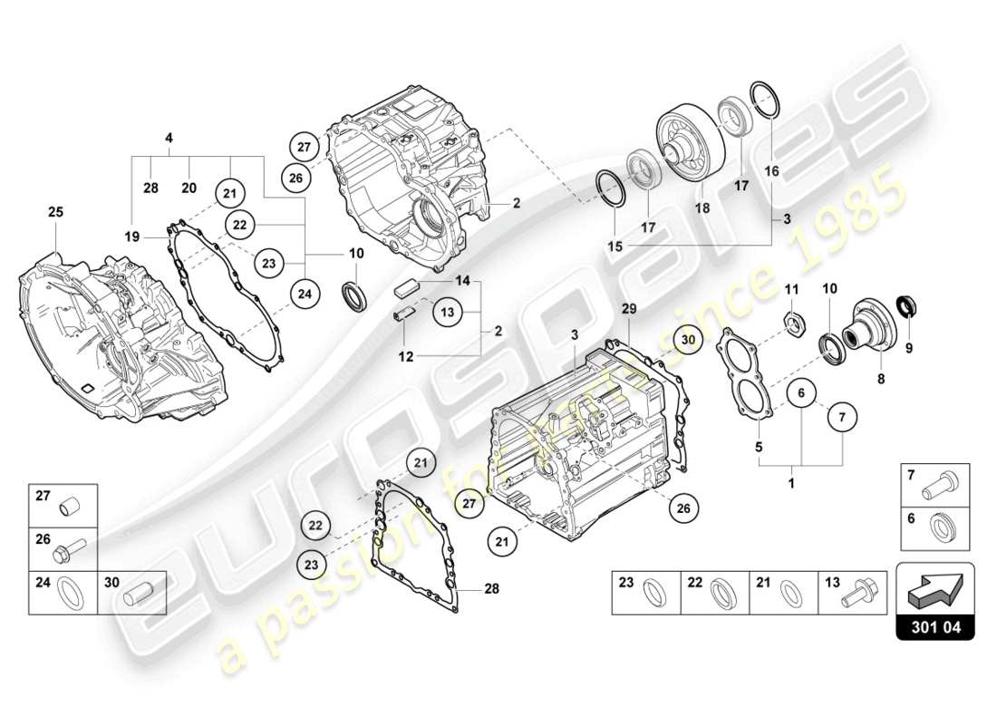 lamborghini lp740-4 s coupe (2018) componenti esterni per cambio diagramma delle parti