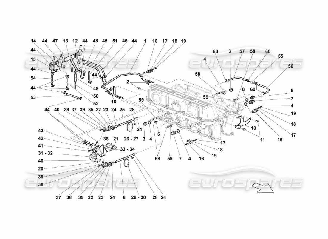 lamborghini murcielago lp670 collettore di aspirazione diagramma delle parti