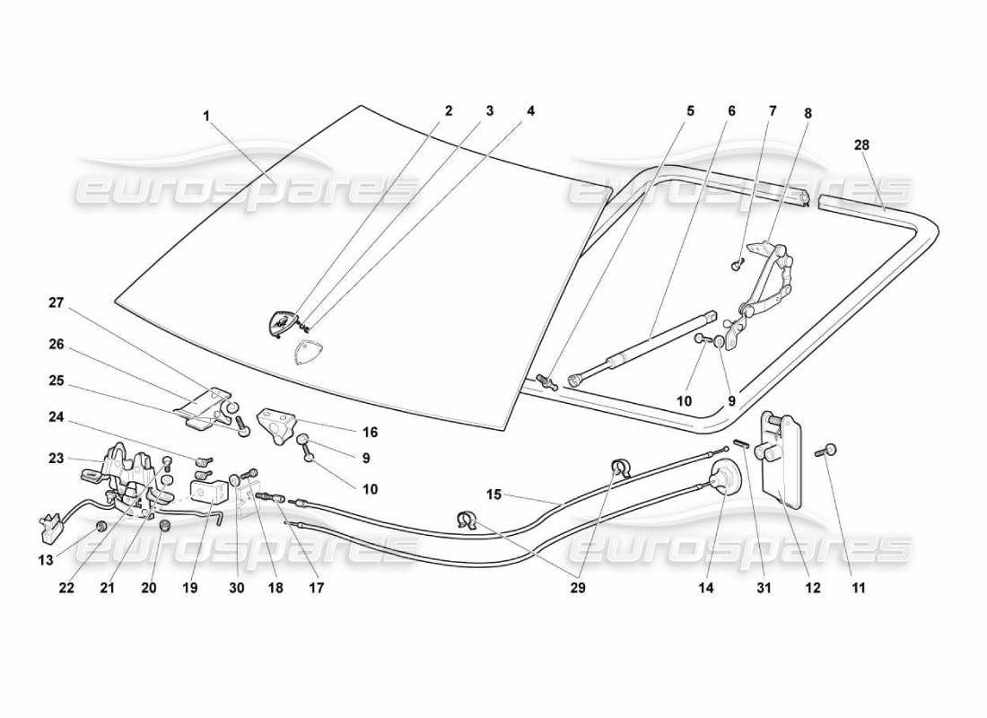 lamborghini murcielago lp670 cofano anteriore diagramma delle parti