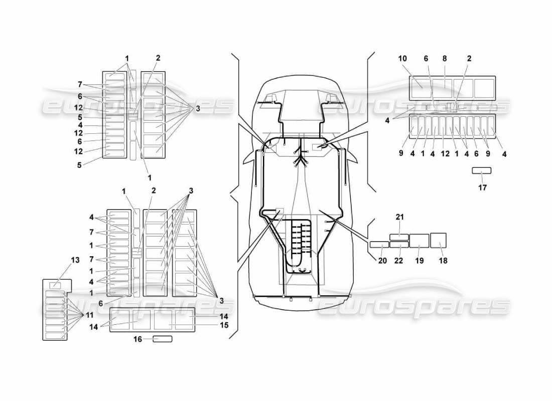 lamborghini murcielago lp670 schema delle parti dell'impianto elettrico
