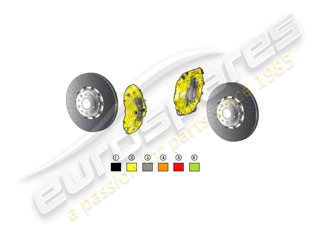 lamborghini huracan lp580-2 coupe (accessories) 1 set dischi freno senza pastiglie freno diagramma delle parti
