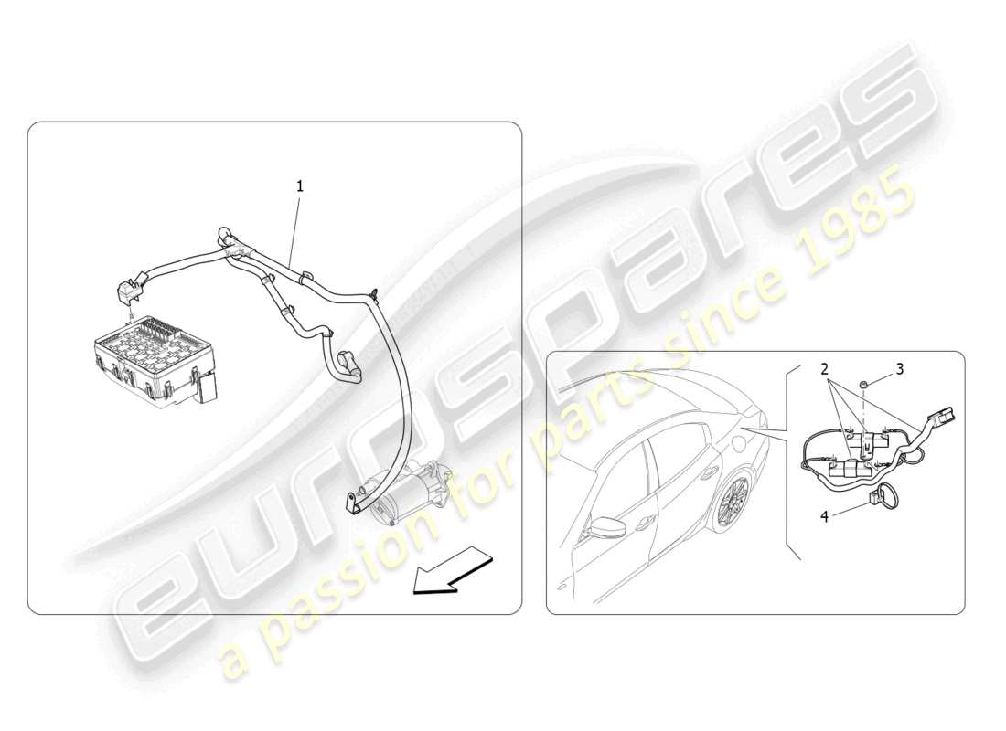 maserati ghibli fragment (2022) cablaggio principale diagramma delle parti