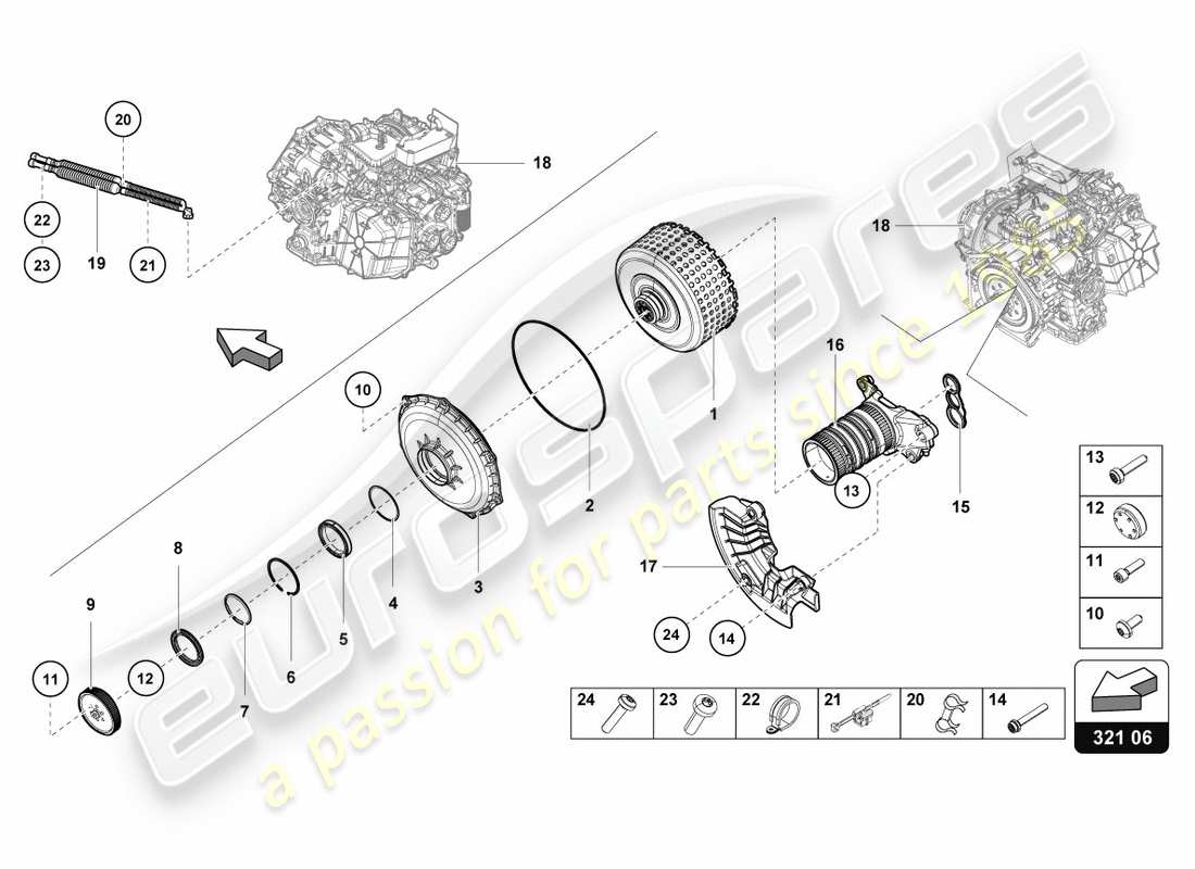 lamborghini performante coupe (2020) diagramma delle parti multi