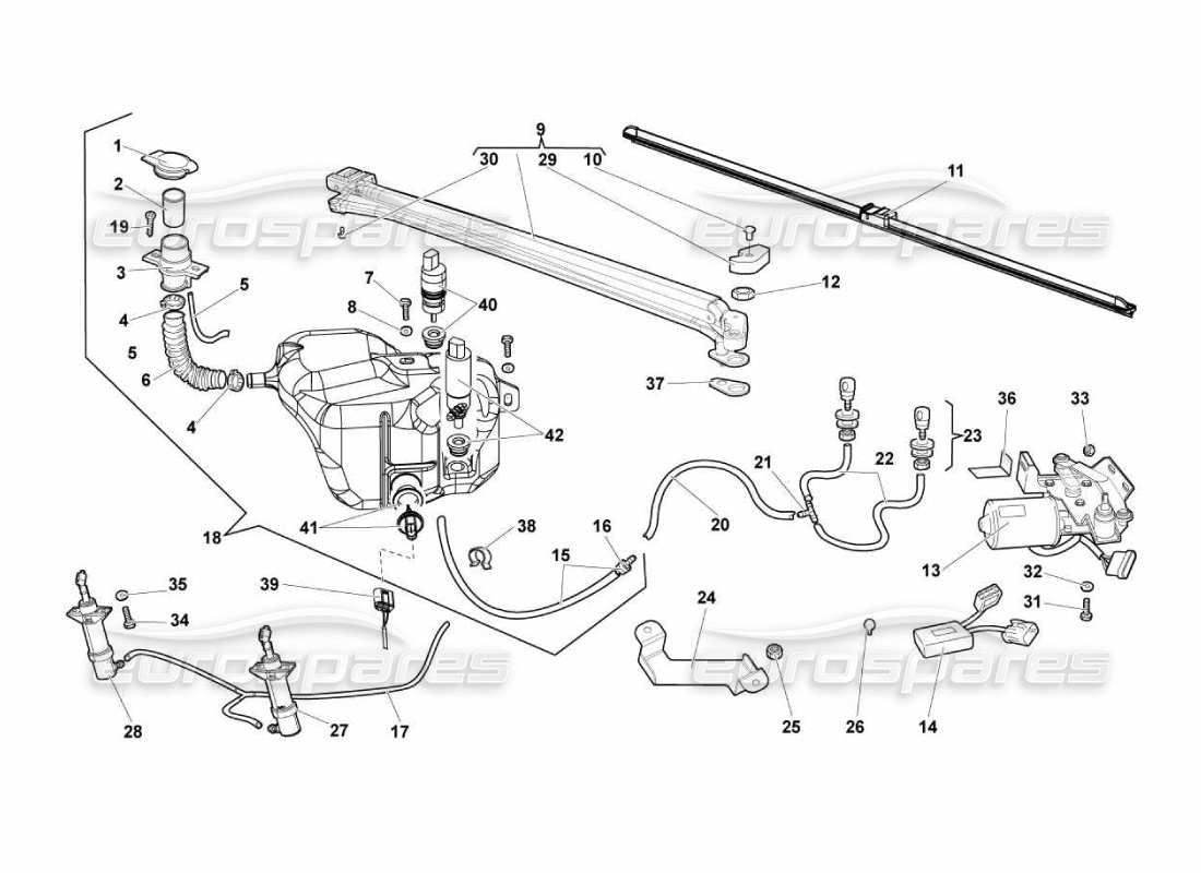lamborghini murcielago lp670 schema delle parti tergicristallo