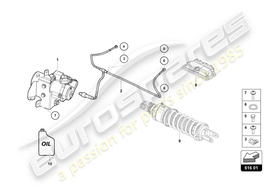 lamborghini centenario roadster (2017) dispositivo di sollevamento diagramma delle parti