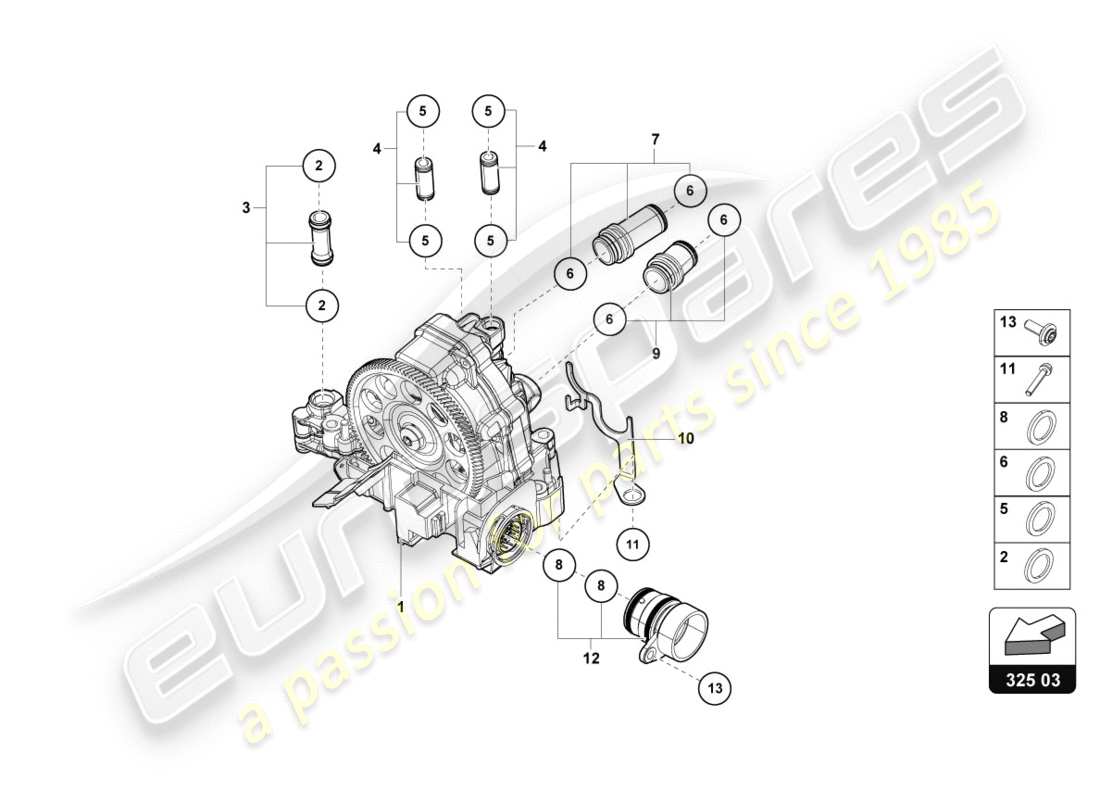 lamborghini lp610-4 avio (2017) unità di controllo idraulica schema delle parti