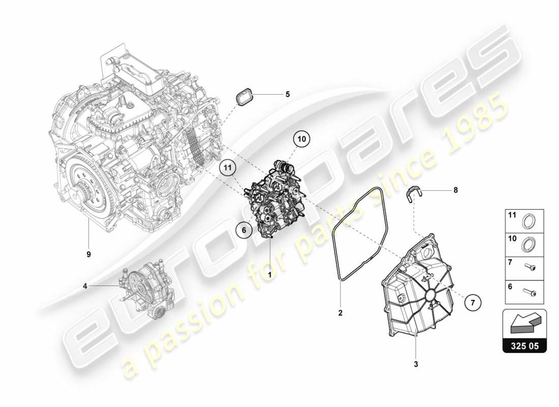 lamborghini performante spyder (2019) meccatronica con software diagramma delle parti