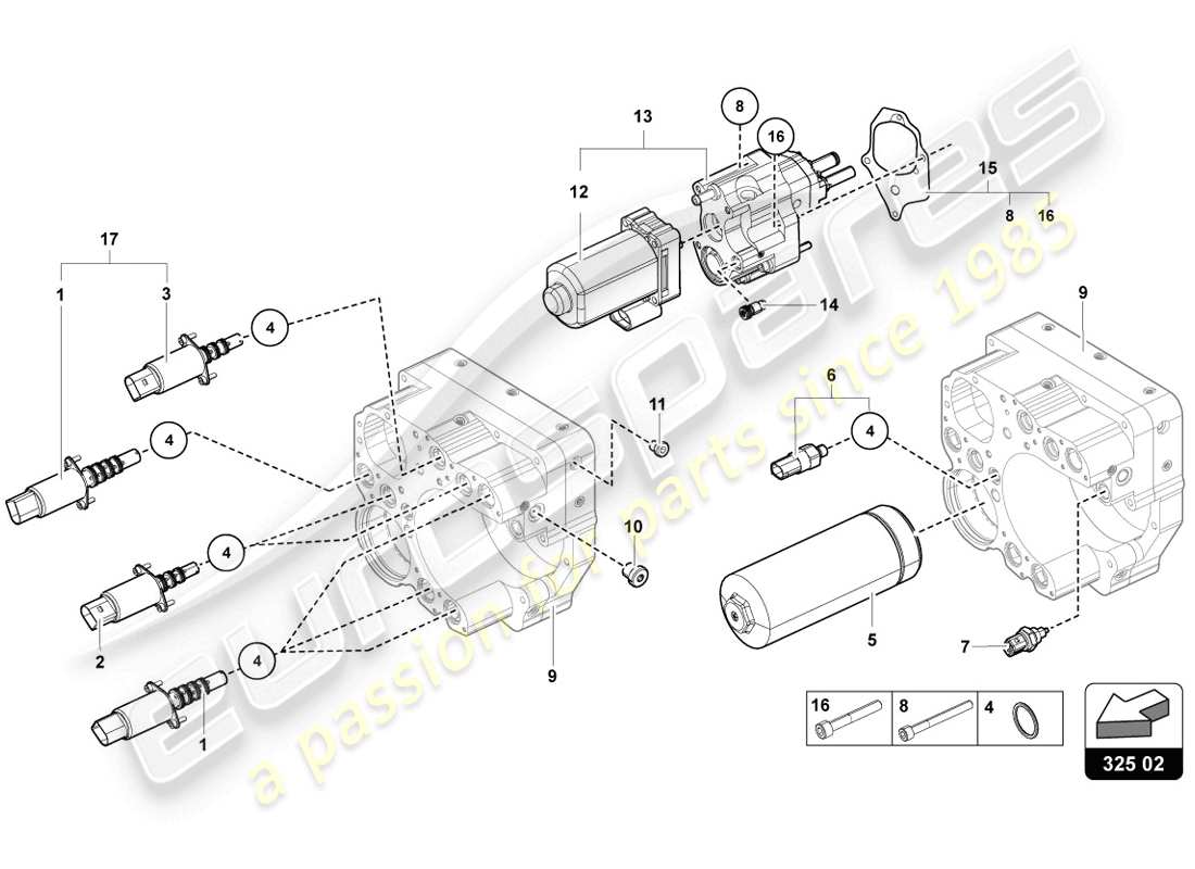 lamborghini lp720-4 coupe 50 (2014) unità di controllo idraulica schema delle parti