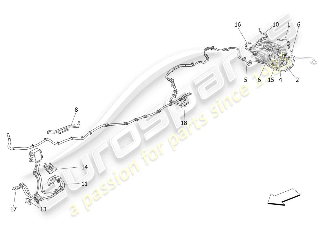 maserati ghibli fragment (2022) schema delle parti del cablaggio principale