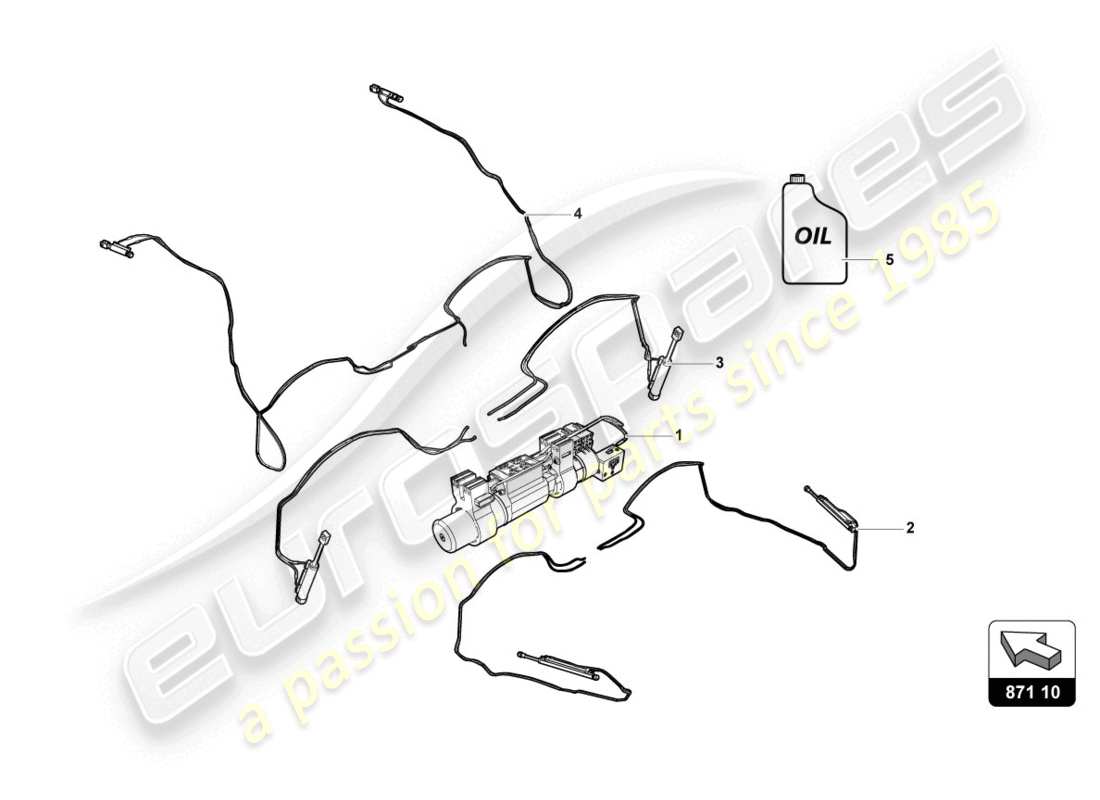 lamborghini evo spyder 2wd (2020) diagramma delle parti del tetto