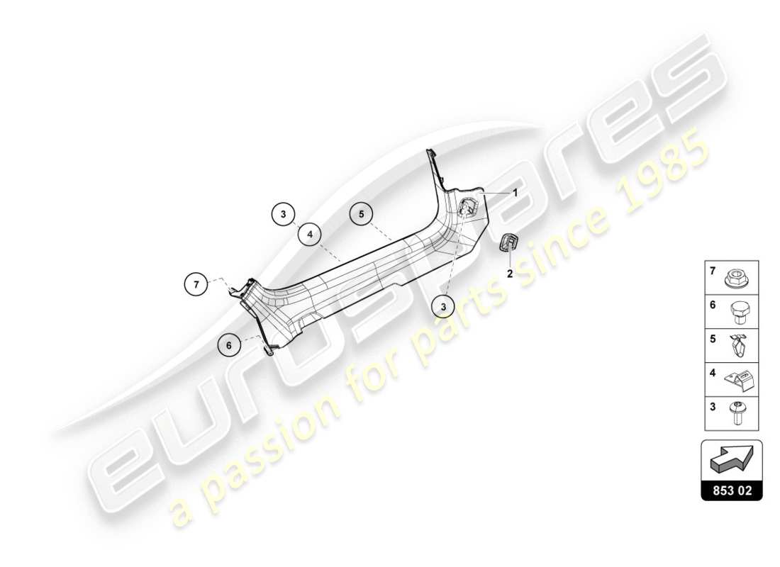 lamborghini evo spyder (2020) membro laterale schema delle parti