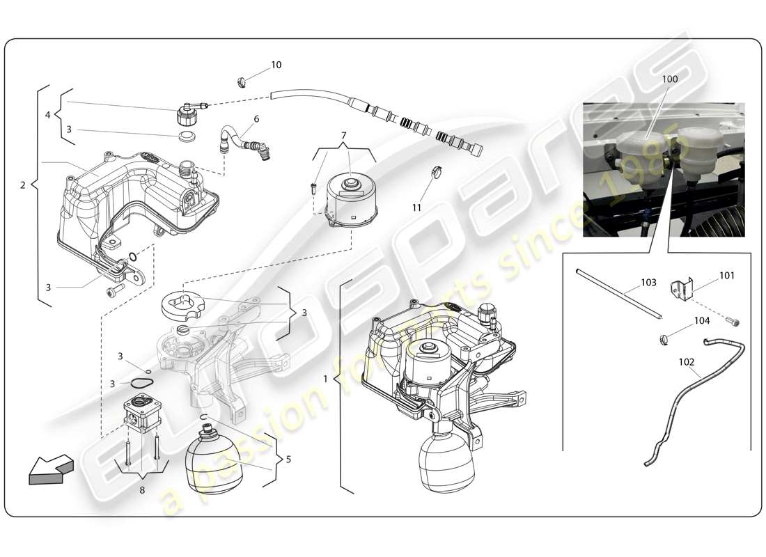 lamborghini super trofeo (2009-2014) schema delle parti del sistema e-gear