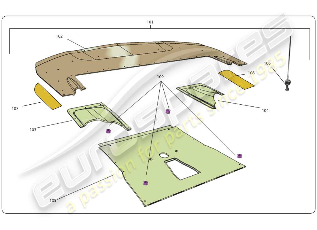 lamborghini super trofeo (2009-2014) paraurti anteriore diagramma delle parti