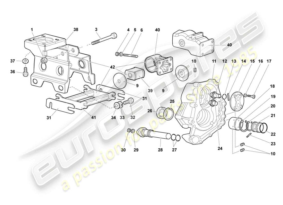 lamborghini murcielago coupe (2002) schema delle parti della pompa dell'olio
