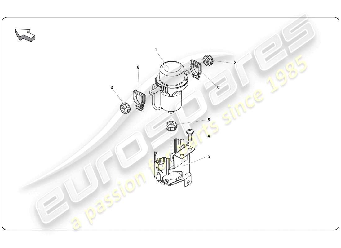 lamborghini super trofeo (2009-2014) sistema di frenaggio diagramma delle parti