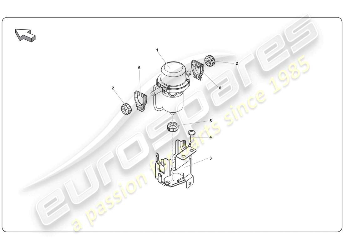 lamborghini super trofeo (2009-2014) schema delle parti del sistema frenante