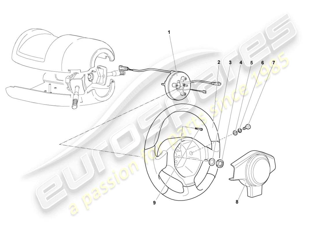 lamborghini murcielago coupe (2002) volante schema delle parti