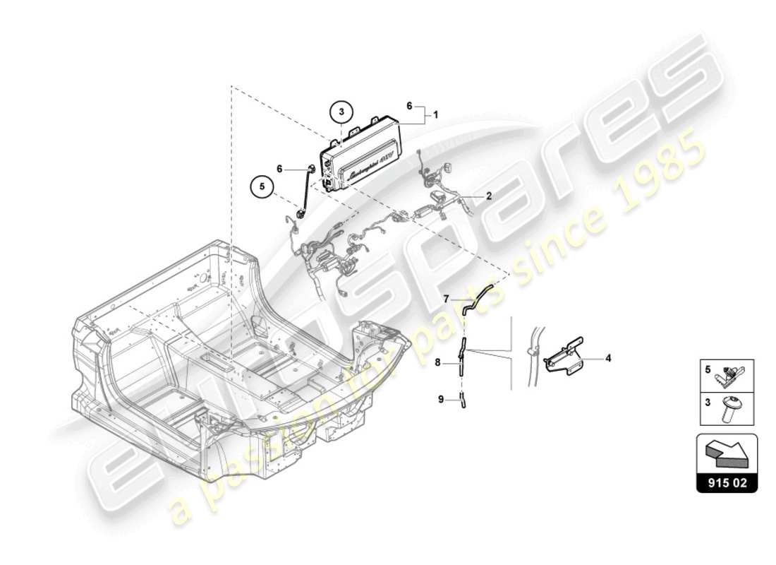 lamborghini sian (2020) batteria ausiliaria schema delle parti