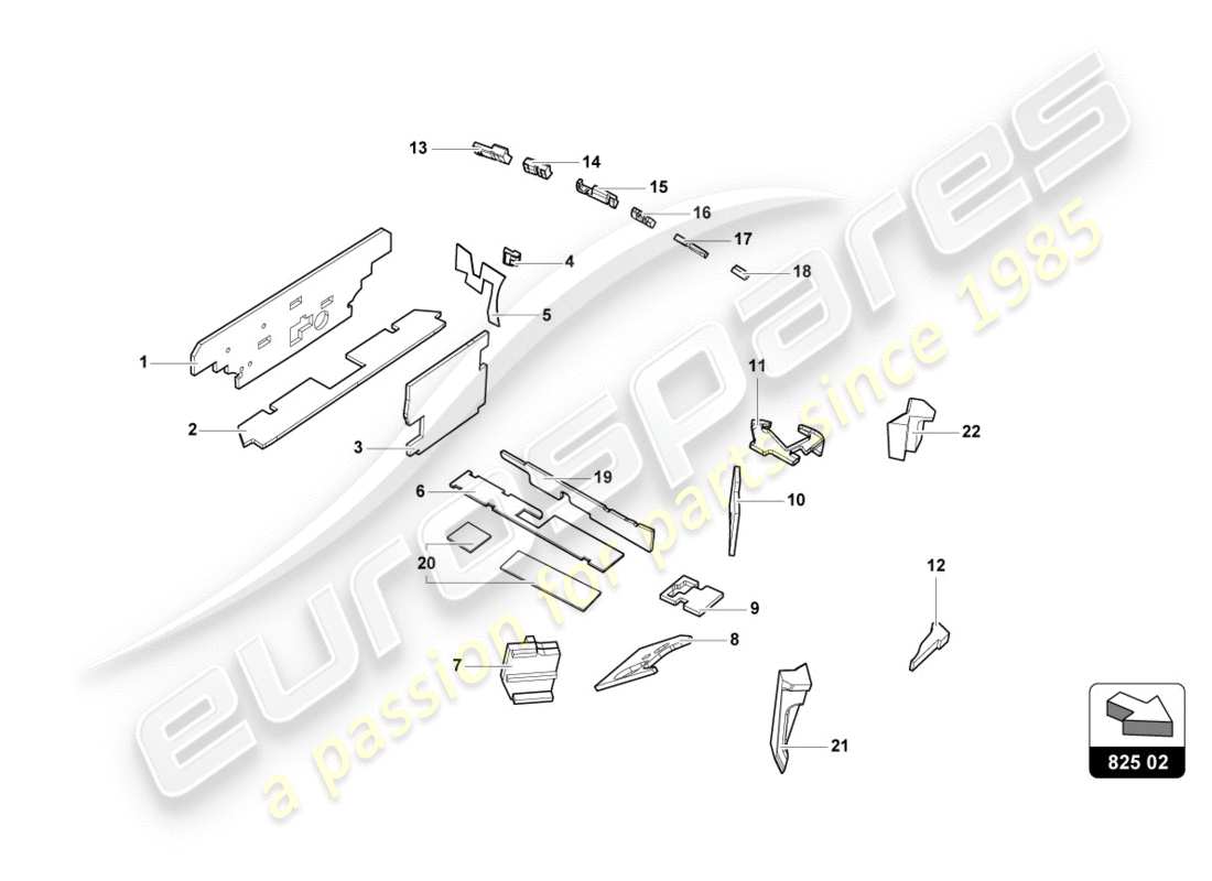 lamborghini lp580-2 spyder (2019) smorzamento diagramma delle parti