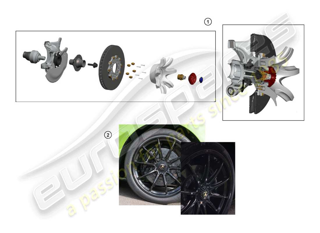 lamborghini accessories (evo spyder) schema delle parti del kit di installazione