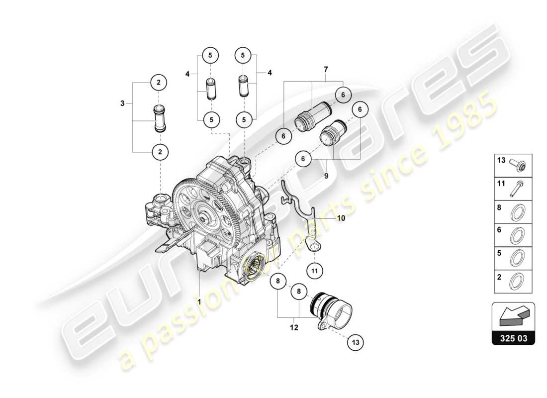 lamborghini 2018 (performante spyder) unità di controllo idraulica schema delle parti
