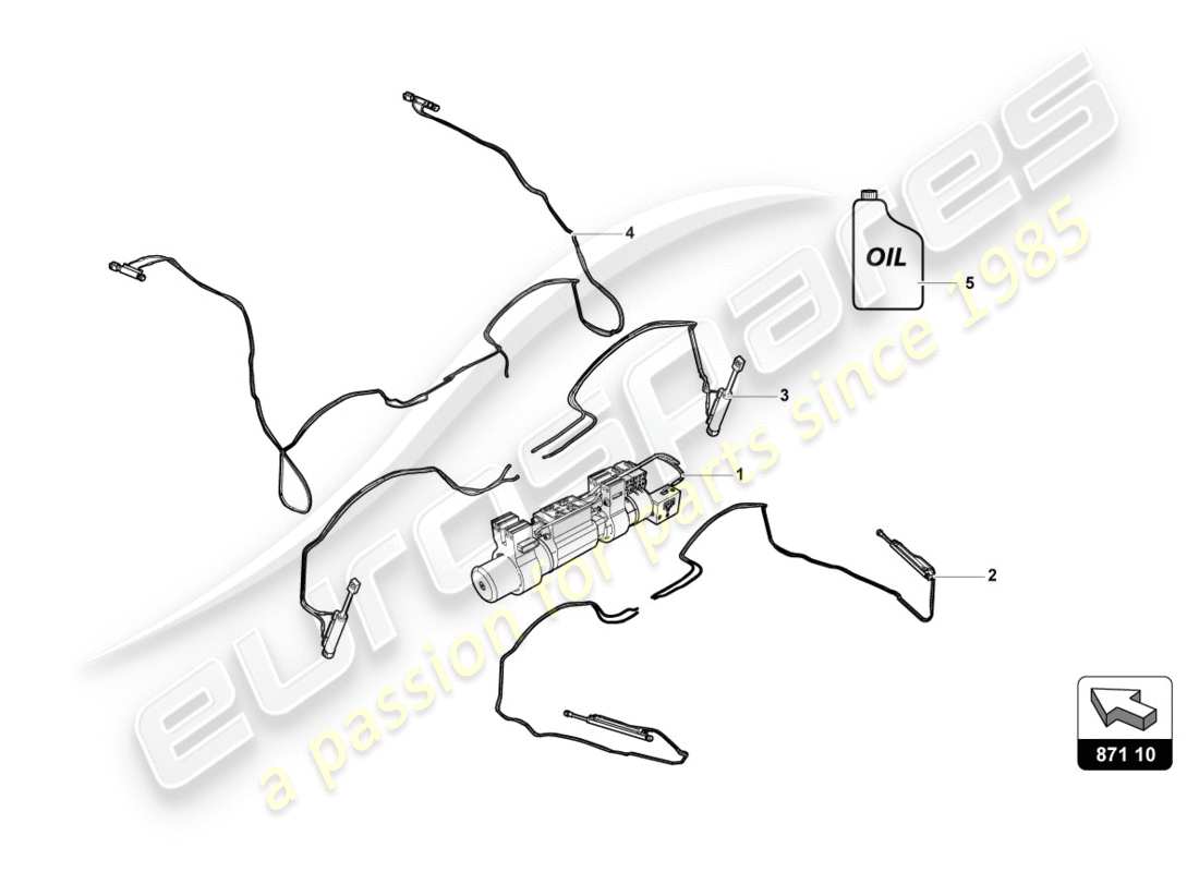 lamborghini lp610-4 spyder (2019) diagramma delle parti del tetto