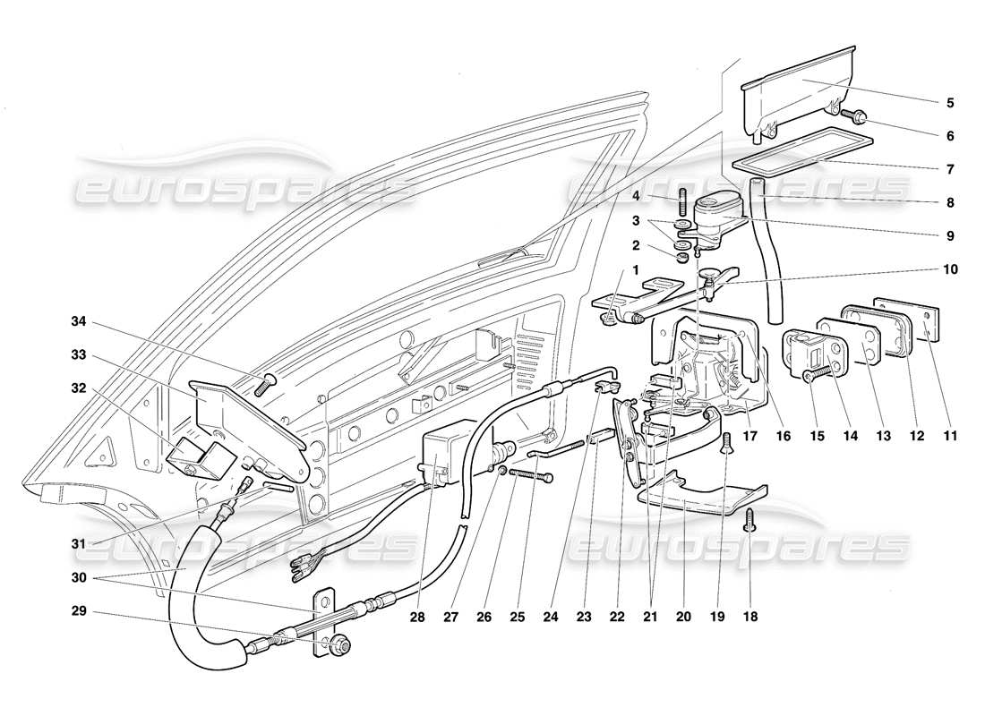 lamborghini diablo se30 (1995) diagramma delle parti porte