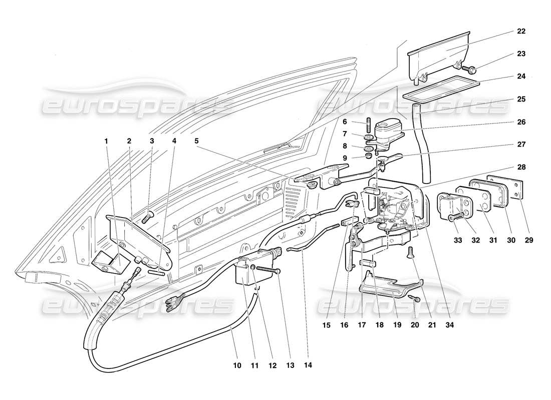 lamborghini diablo sv (1997) porte diagramma delle parti