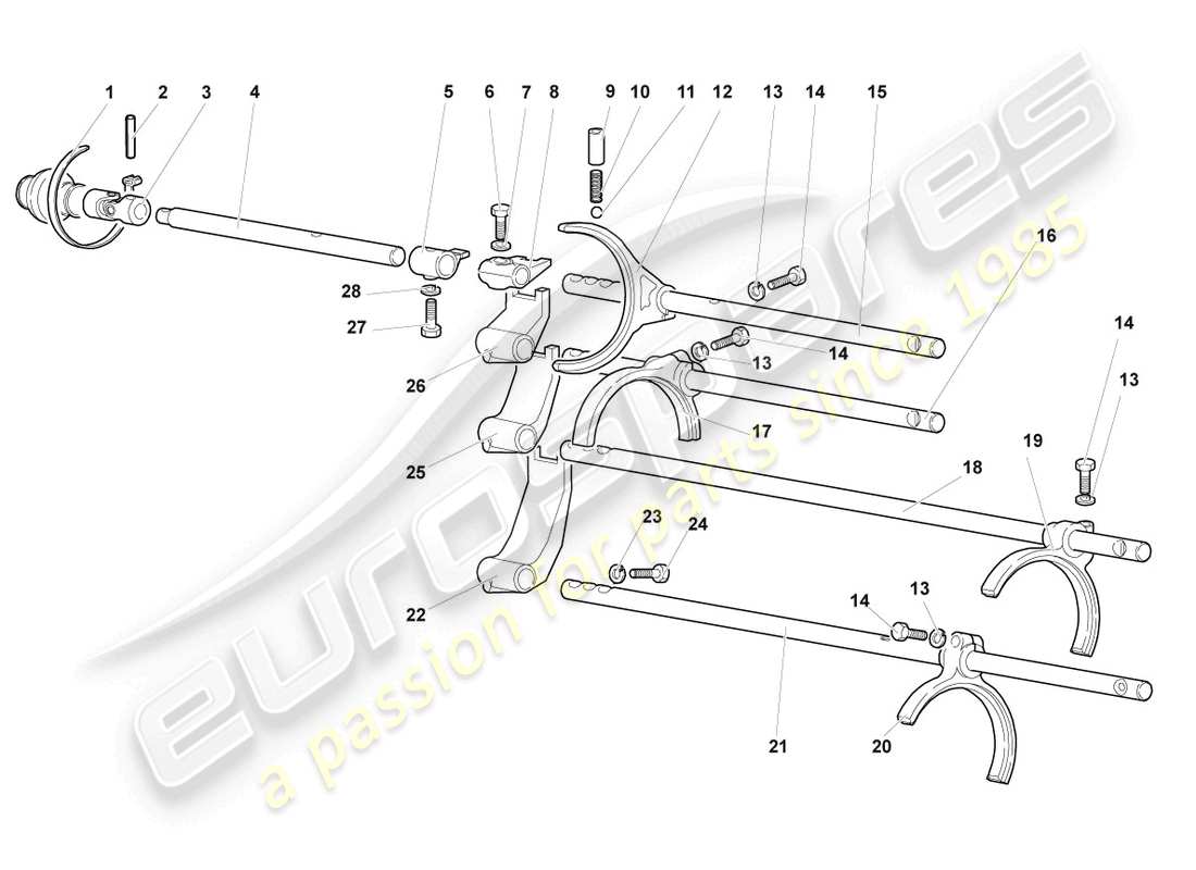 lamborghini murcielago roadster (2006) meccanismo di selezione schema delle parti