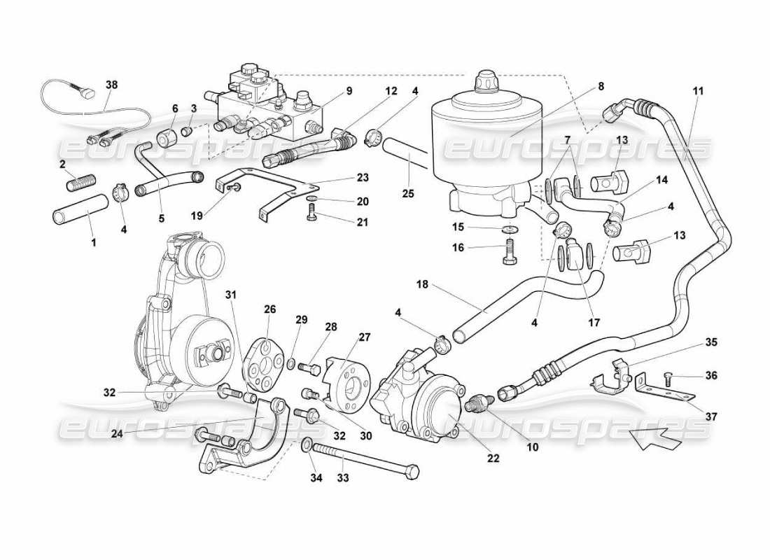 lamborghini murcielago lp670 servosterzo diagramma delle parti