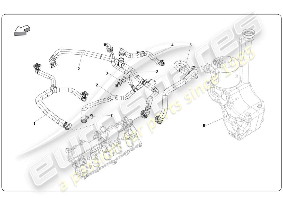 lamborghini super trofeo (2009-2014) motore diagramma delle parti