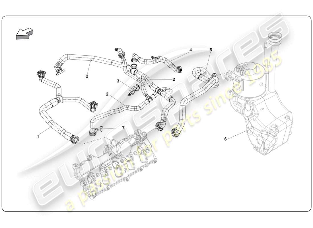 lamborghini super trofeo (2009-2014) schema delle parti del motore