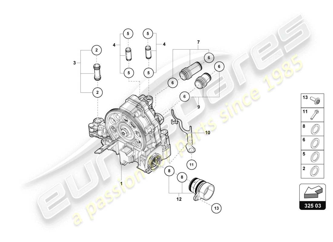 lamborghini 2020 (evo coupe) unità di controllo idraulica schema delle parti