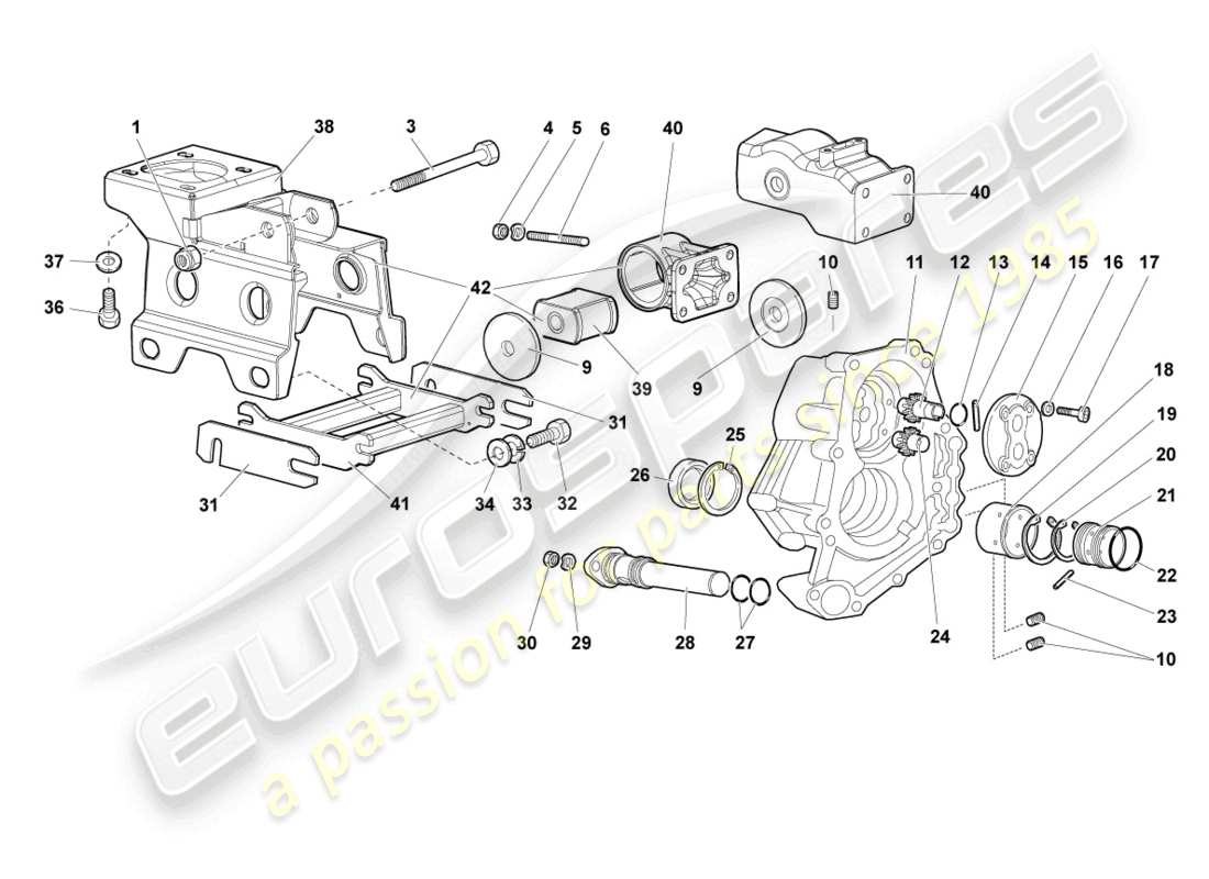 lamborghini murcielago roadster (2006) schema delle parti della pompa dell'olio