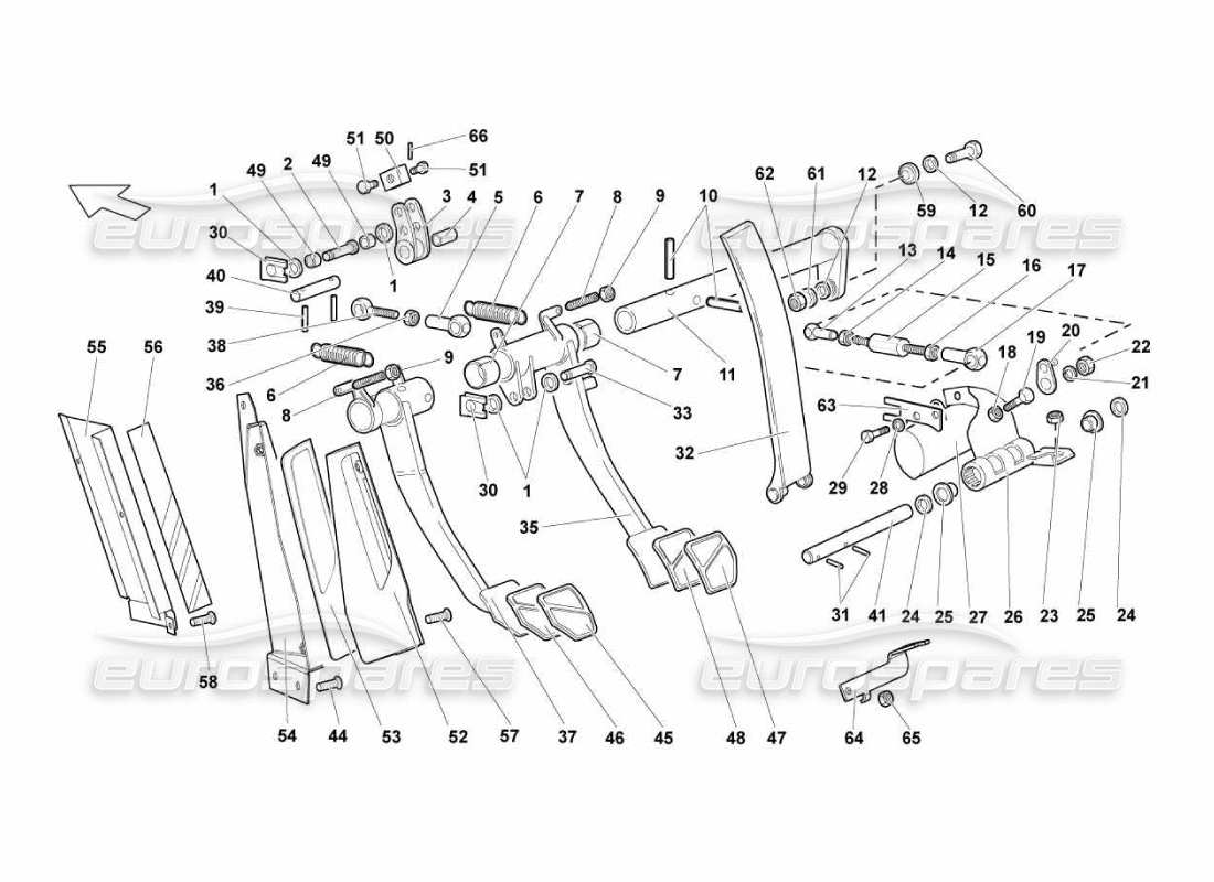 lamborghini murcielago lp670 gruppo pedali manuali diagramma delle parti