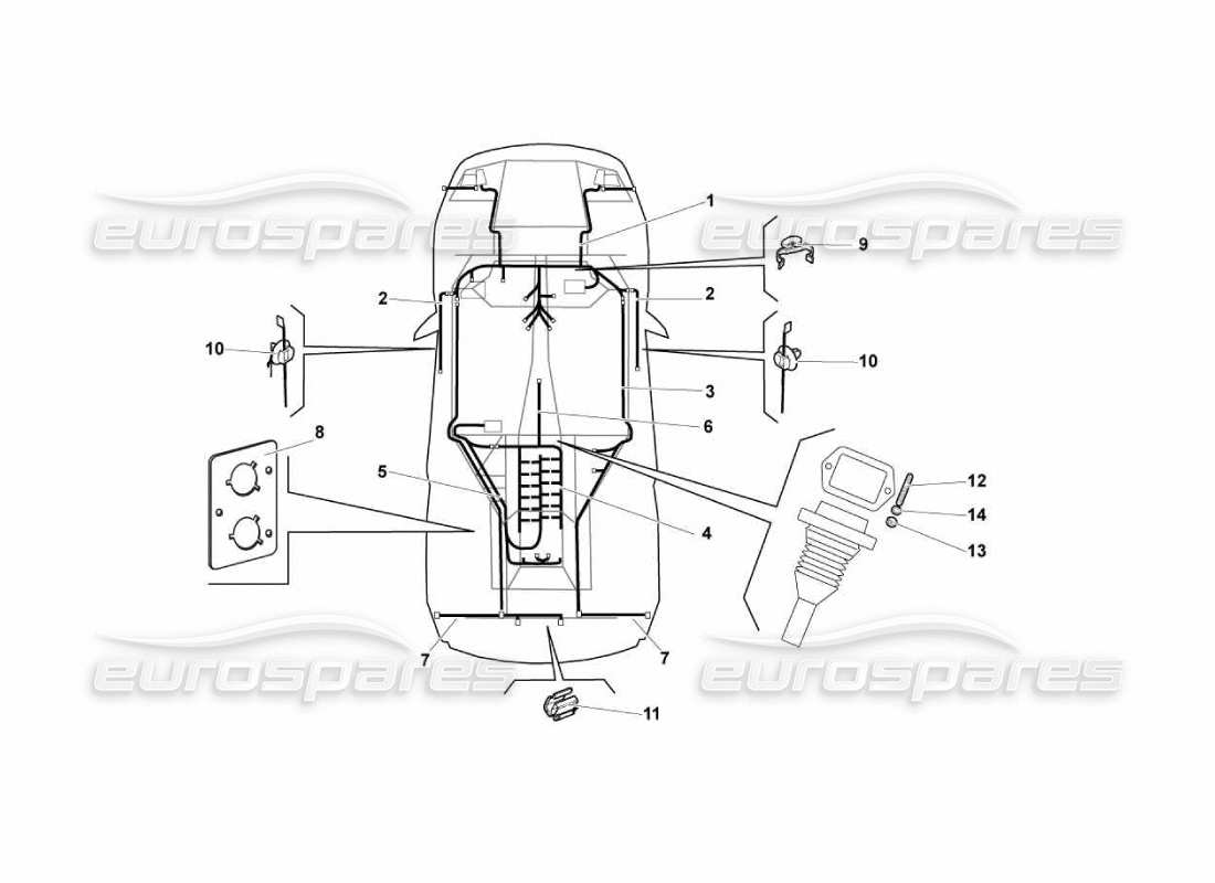 lamborghini murcielago lp670 sistema elettrico diagramma delle parti
