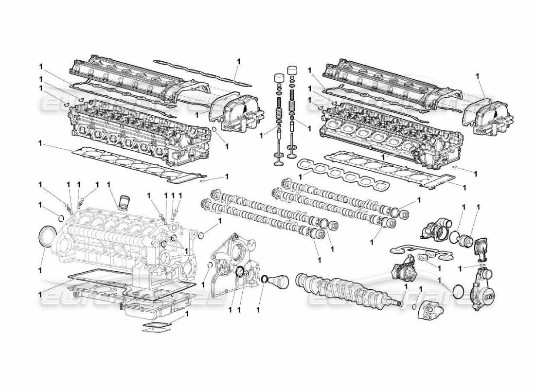 lamborghini murcielago lp670 kit guarnizioni diagramma delle parti