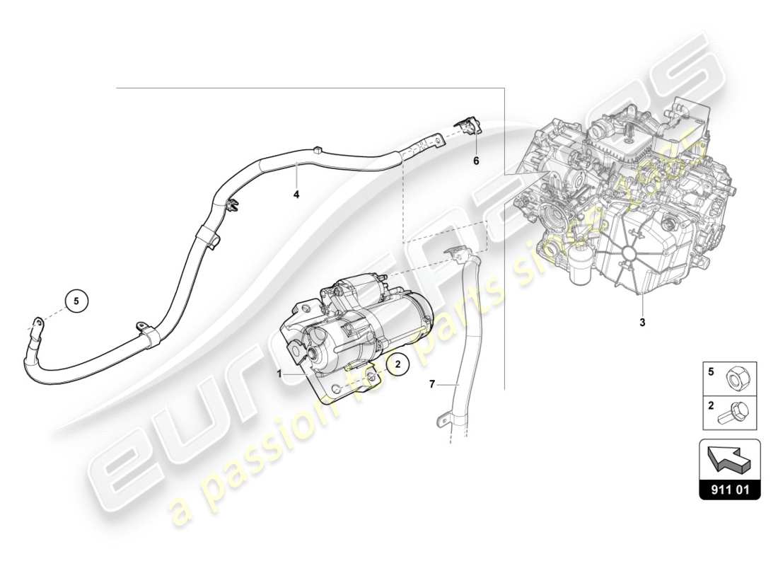 lamborghini 2019 (performante spyder) schema delle parti di starter