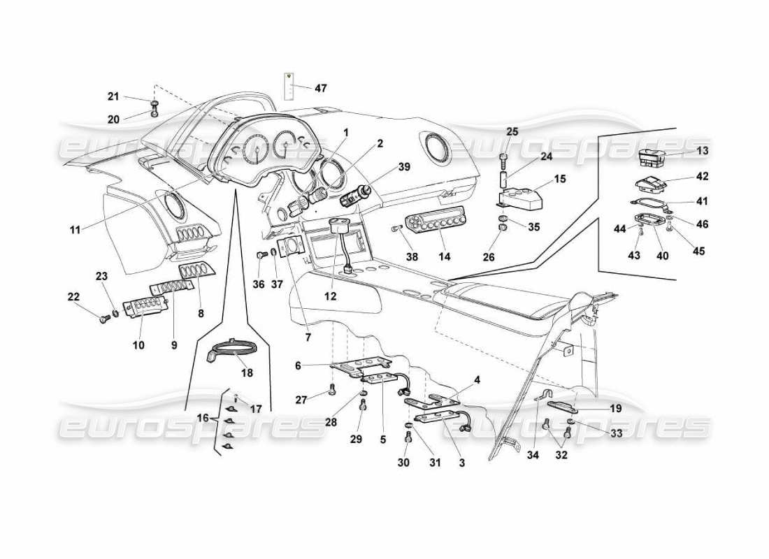lamborghini murcielago lp670 strumenti del cruscotto diagramma delle parti