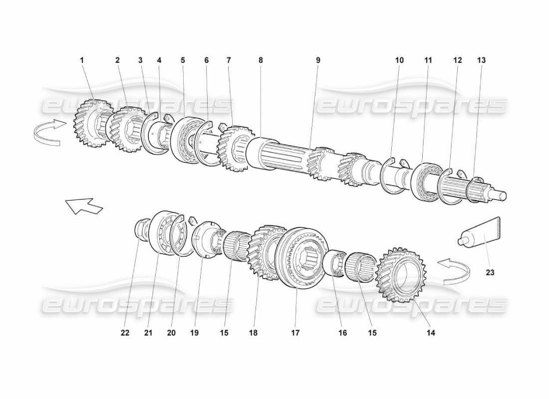 lamborghini murcielago lp670 albero principale diagramma delle parti