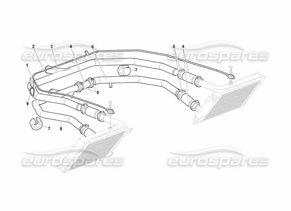 lamborghini murcielago lp670 sistema di raffreddamento ad acqua diagramma delle parti