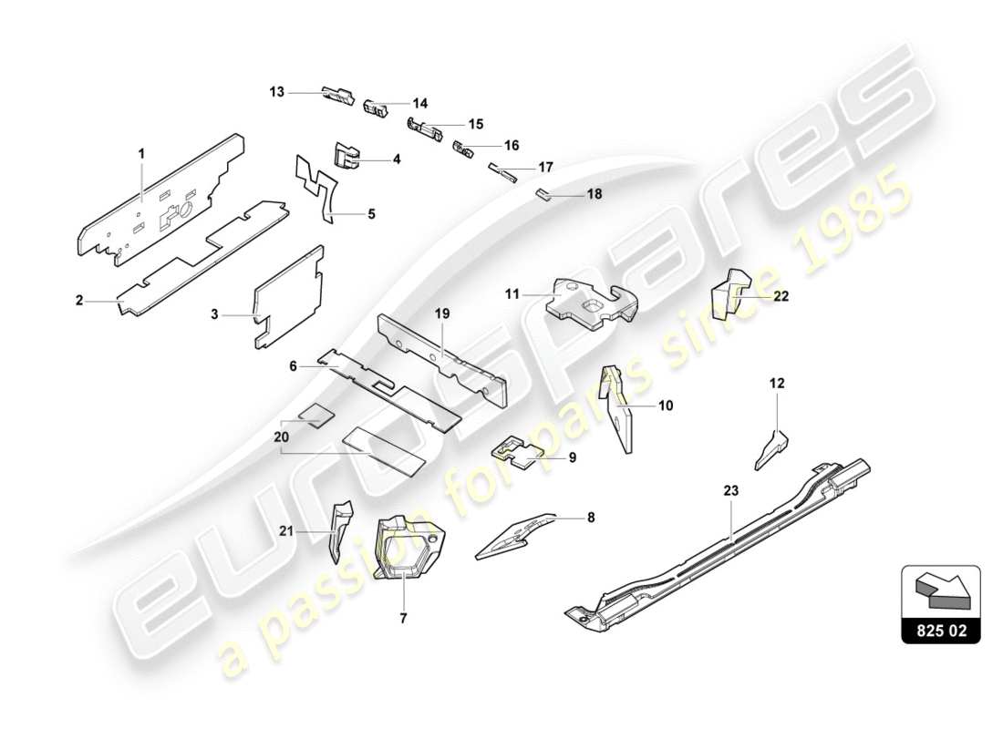 lamborghini performante spyder (2020) diagramma delle parti damping