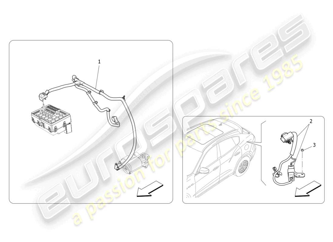 maserati levante gt (2022) cablaggio principale diagramma delle parti