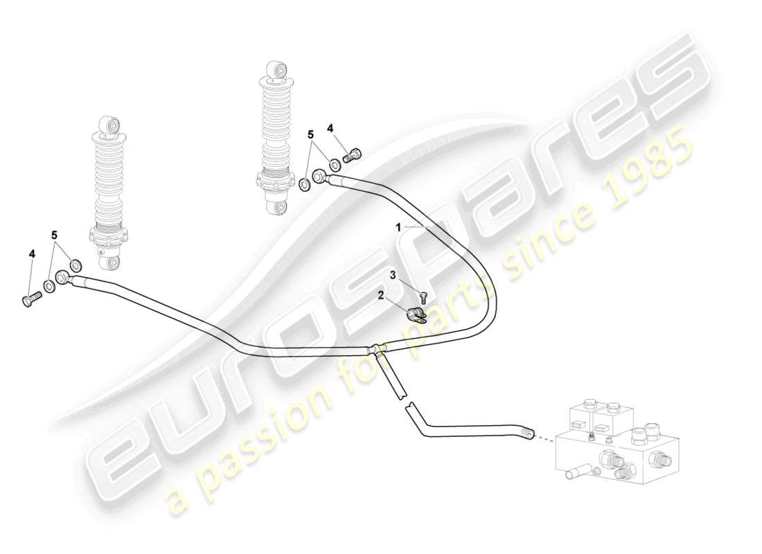 lamborghini murcielago roadster (2006) schema parte anteriore del telaio (sistema autolivello).